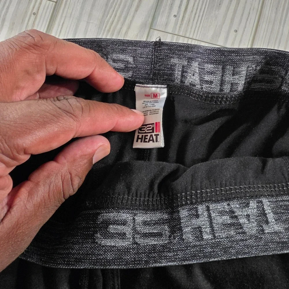 32 Degrees Heat Mens Thermal Base Layer Leggings Black Long Johns Size M